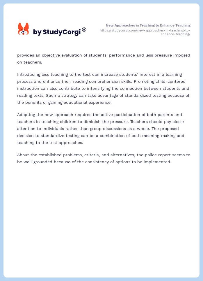 New Approaches in Teaching to Enhance Teaching. Page 2