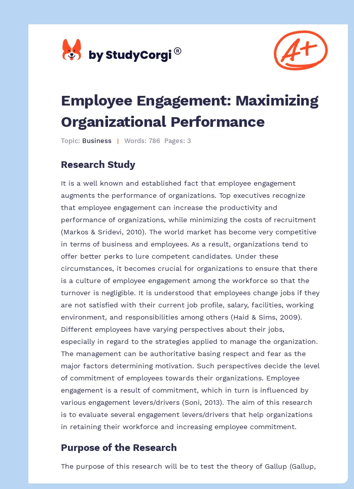 Employee Engagement: Maximizing Organizational Performance. Page 1
