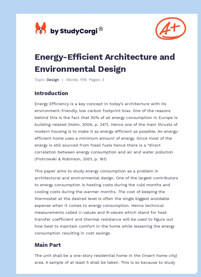 Energy-Efficient Architecture and Environmental Design. Page 1