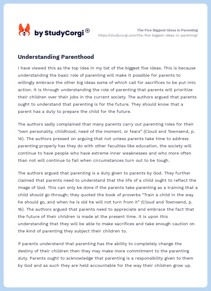 The Five Biggest Ideas in Parenting. Page 2