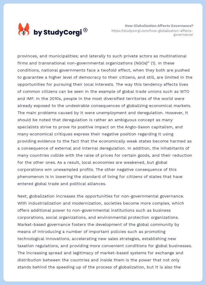 How Globalization Affects Governance?. Page 2