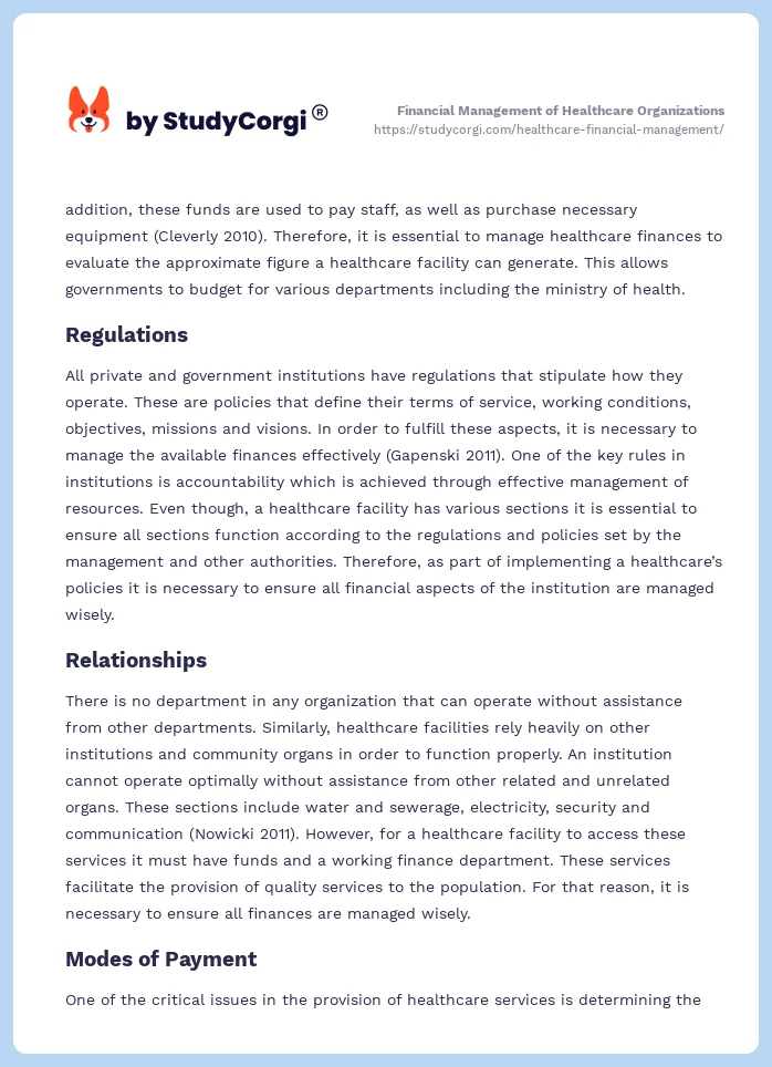 Financial Management of Healthcare Organizations. Page 2