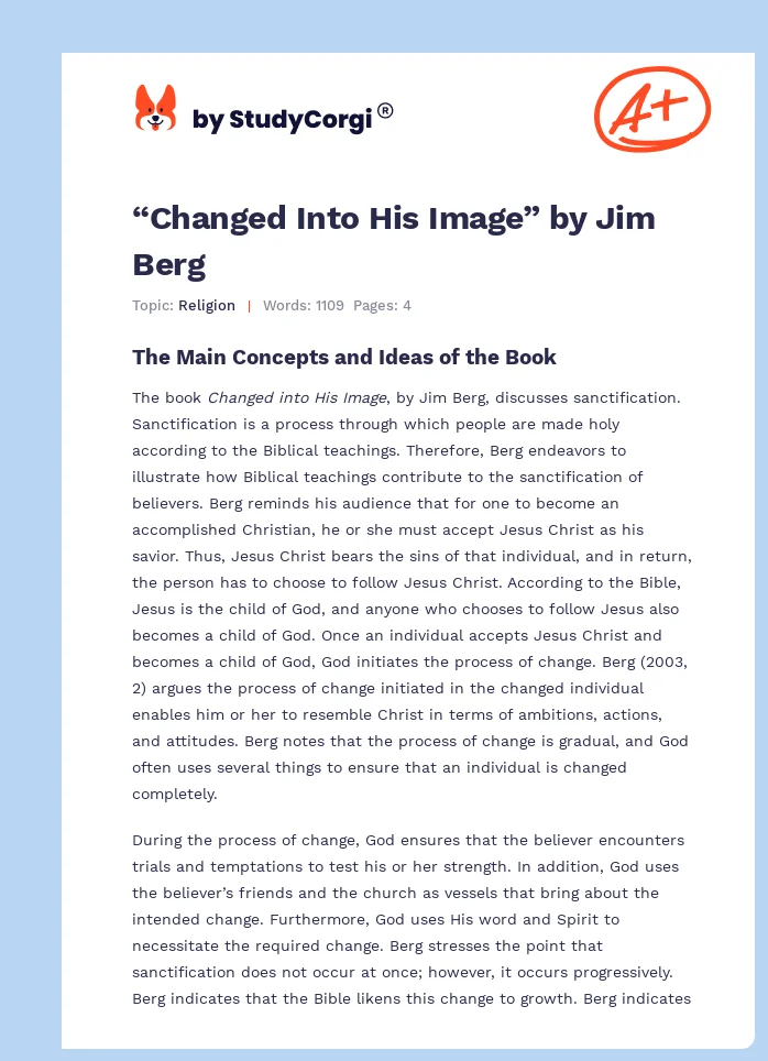 “Changed Into His Image” by Jim Berg. Page 1