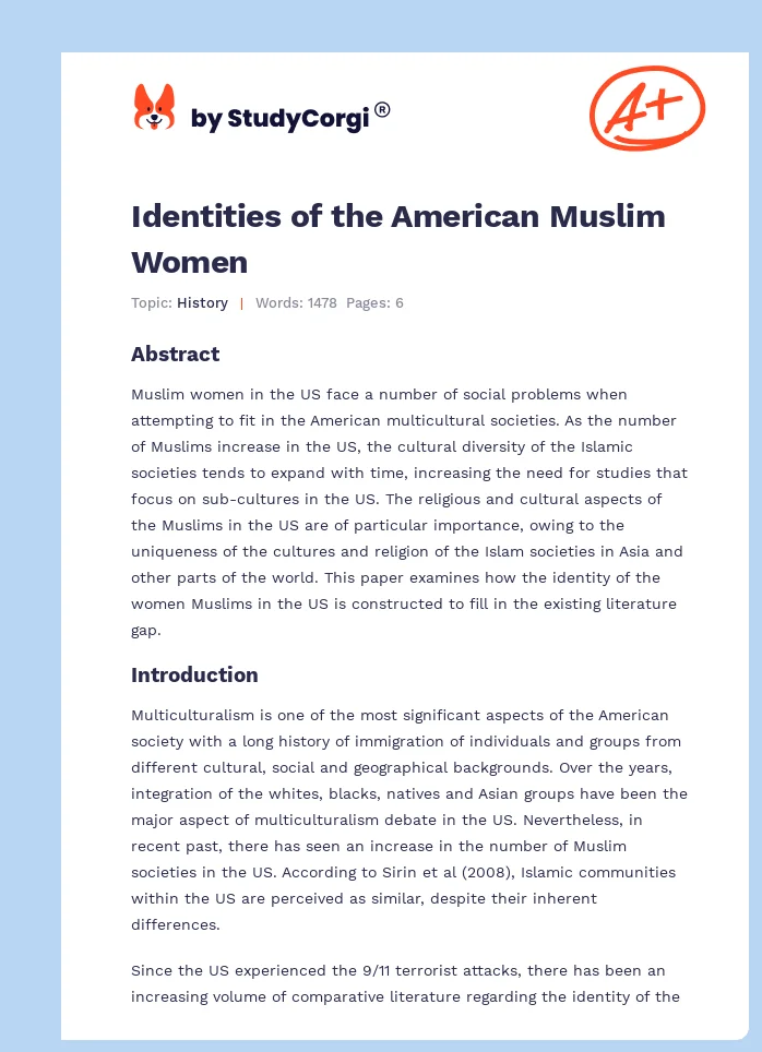 Identities of the American Muslim Women. Page 1