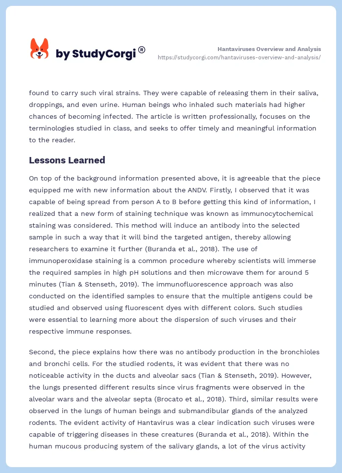 Hantaviruses Overview and Analysis. Page 2