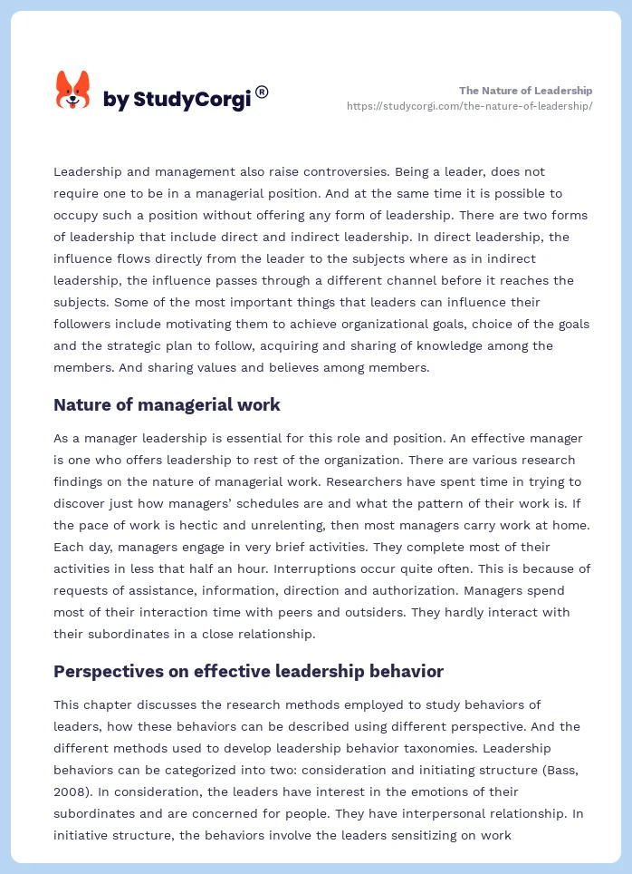 The Nature of Leadership. Page 2
