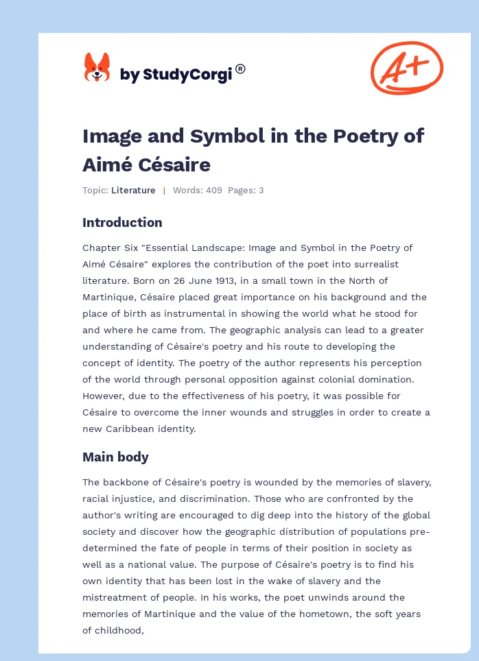 Image and Symbol in the Poetry of Aimé Césaire. Page 1
