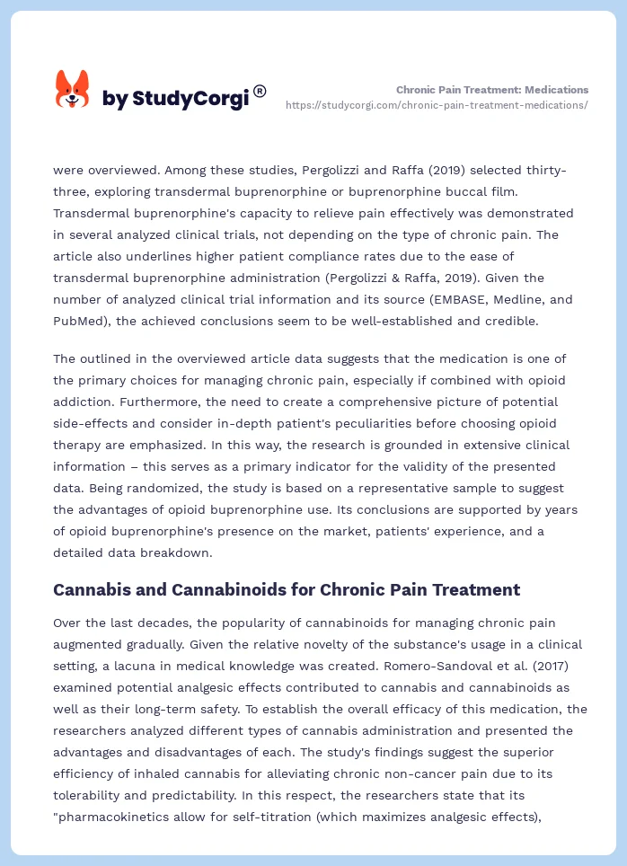 Chronic Pain Treatment: Medications. Page 2