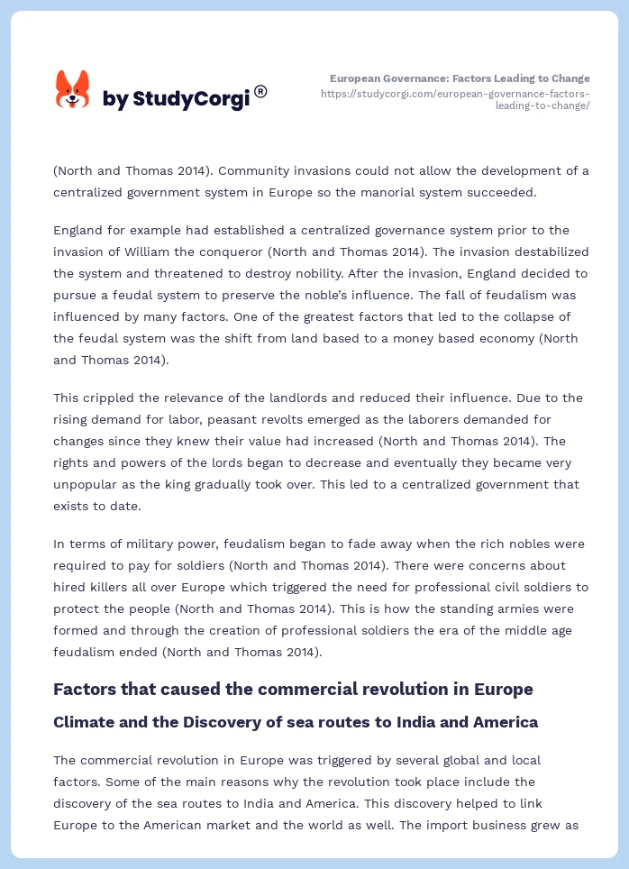 European Governance: Factors Leading to Change. Page 2
