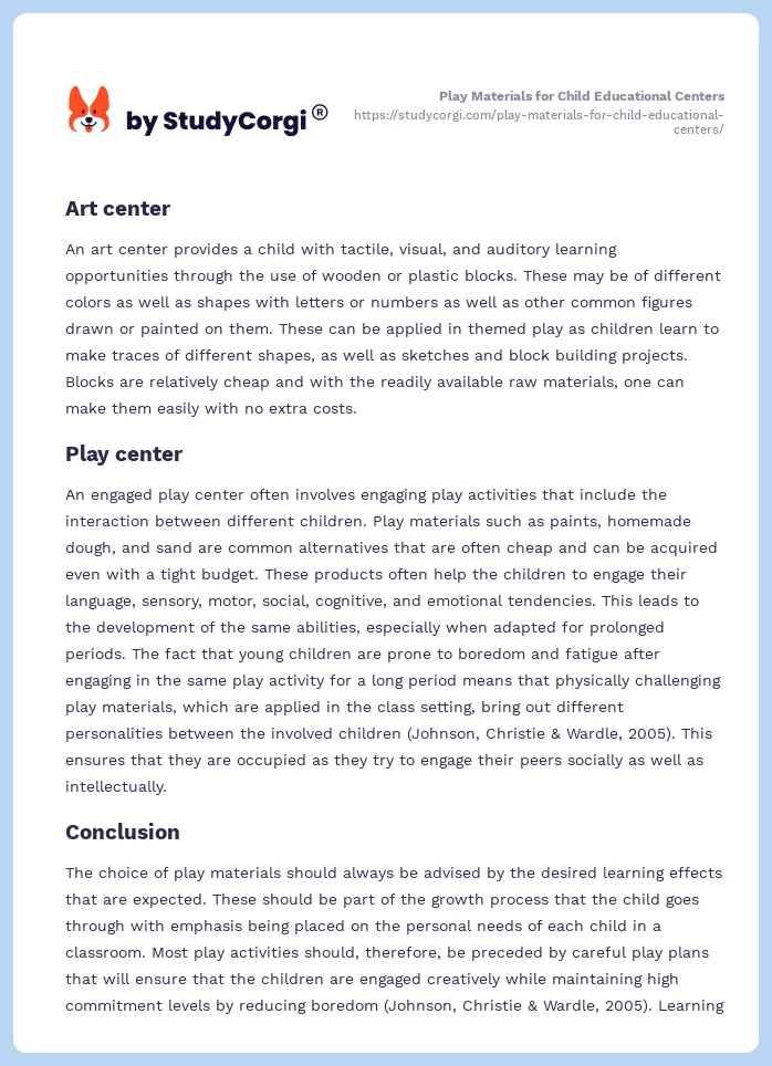 Play Materials for Child Educational Centers. Page 2