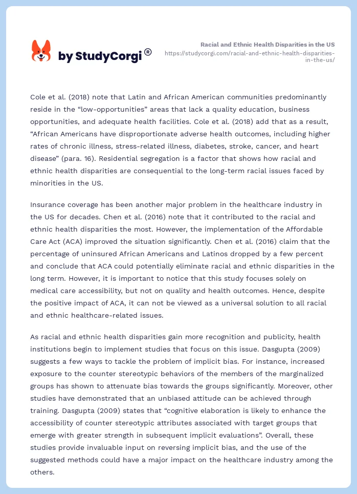 Racial and Ethnic Health Disparities in the US. Page 2