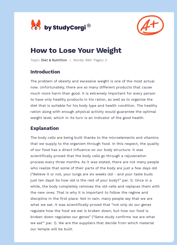 How to Lose Your Weight. Page 1