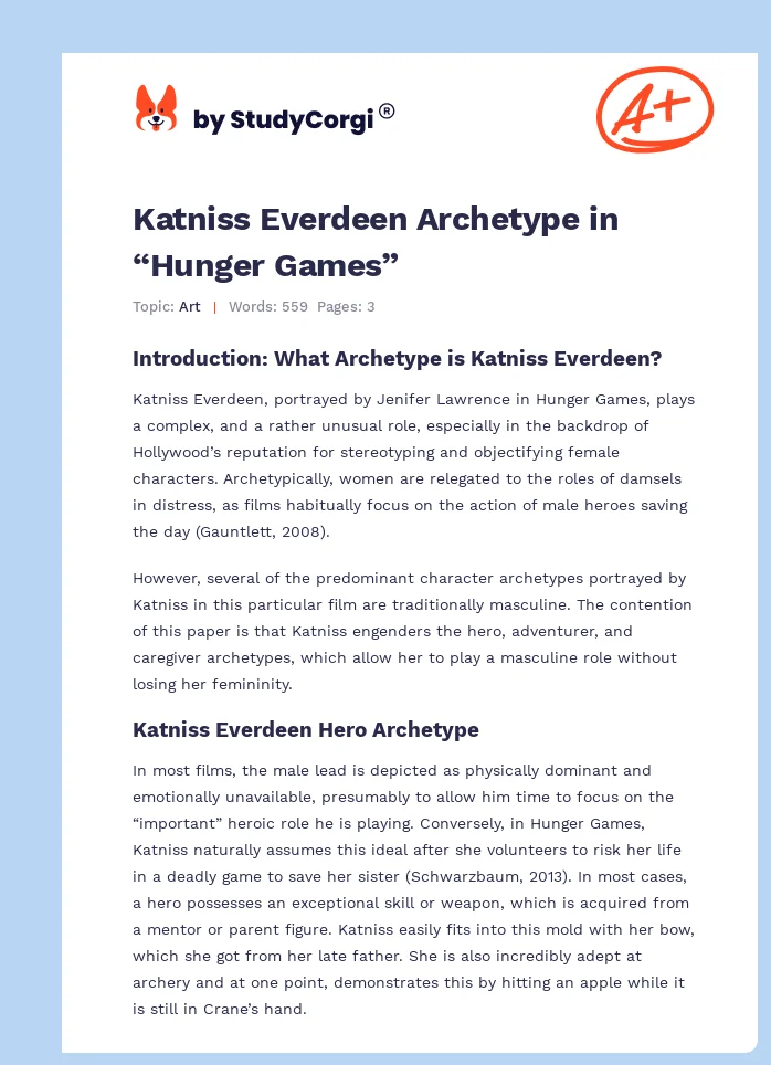 Katniss Everdeen Archetype in “Hunger Games”. Page 1