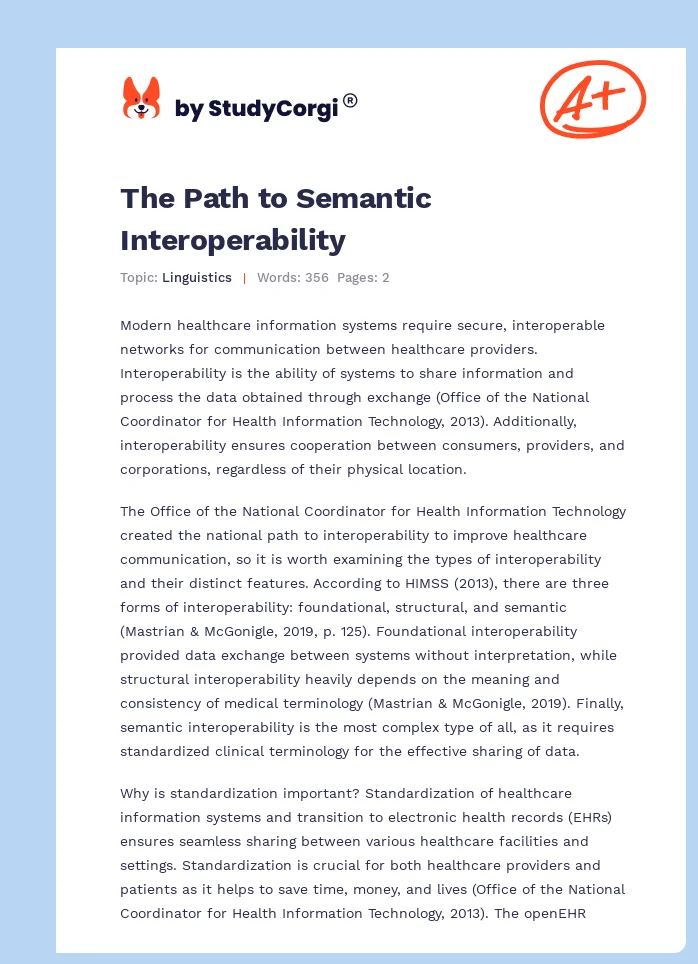 The Path to Semantic Interoperability. Page 1