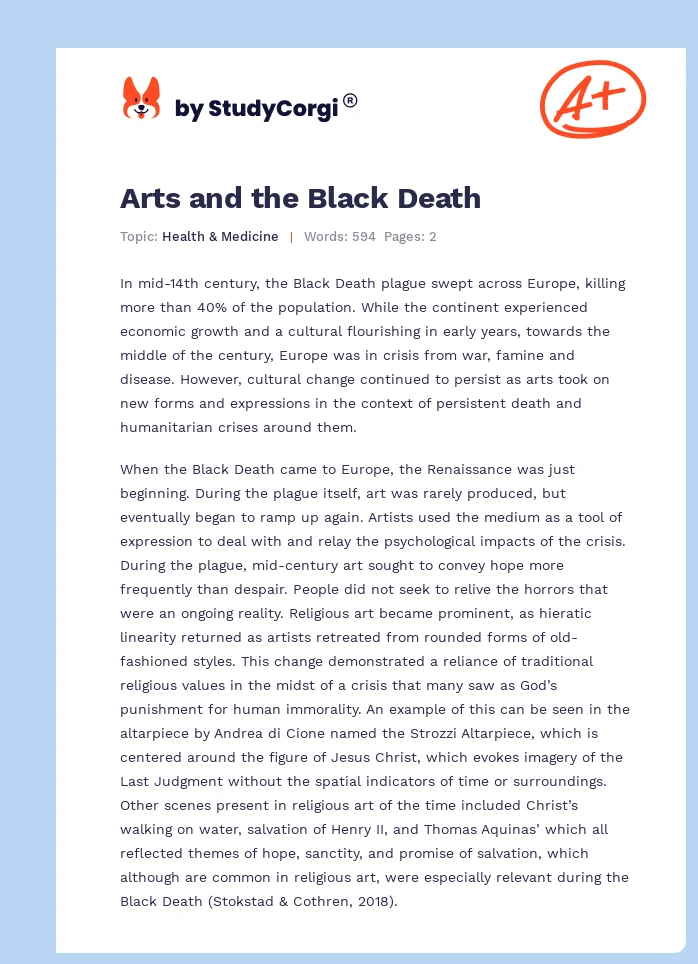 Arts and the Black Death. Page 1