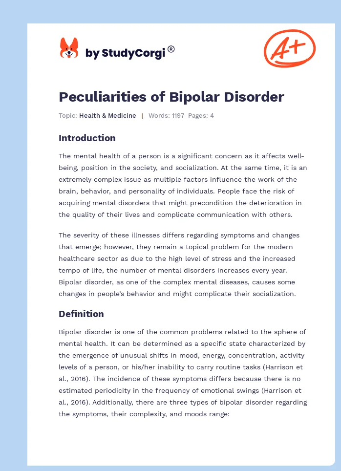Peculiarities of Bipolar Disorder. Page 1