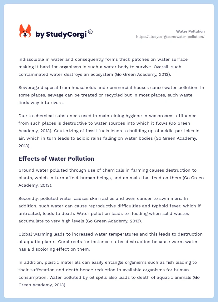Water Pollution. Page 2