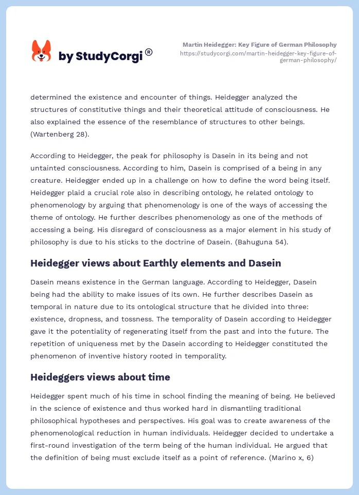 Martin Heidegger: Key Figure of German Philosophy. Page 2