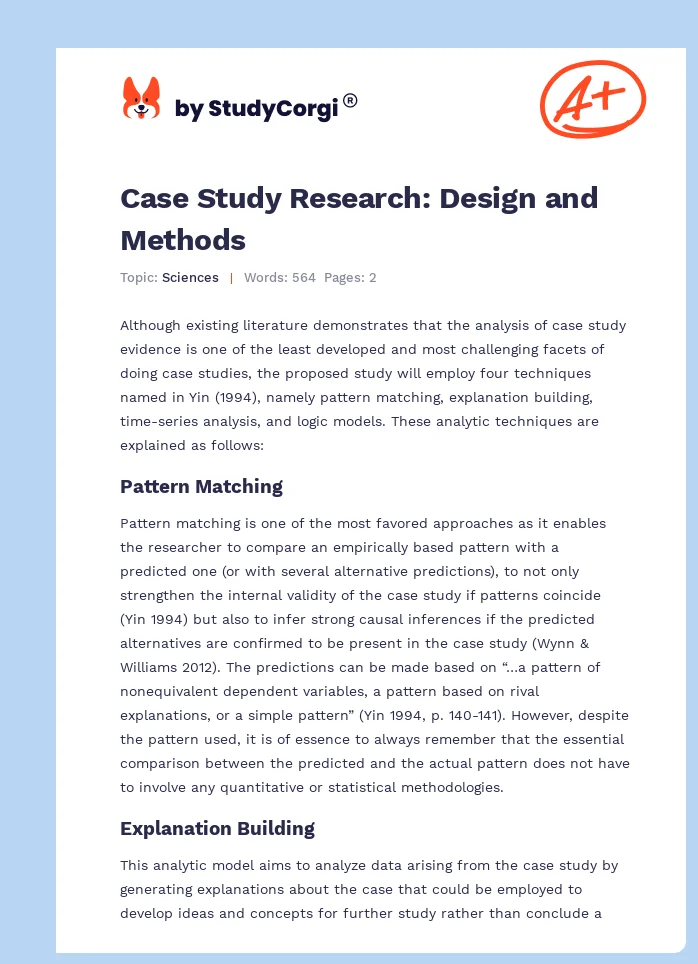 Case Study Research: Design and Methods. Page 1
