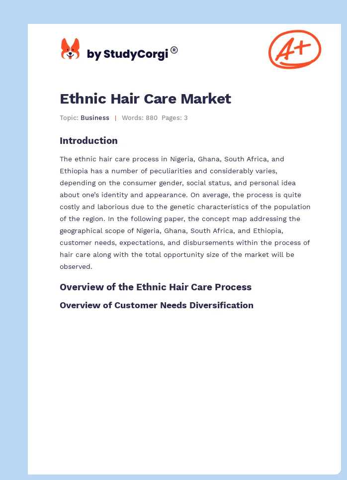 Ethnic Hair Care Market. Page 1