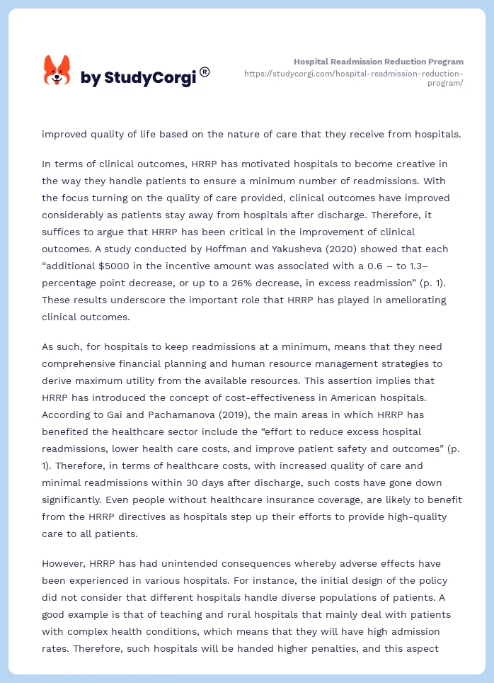 Hospital Readmission Reduction Program. Page 2
