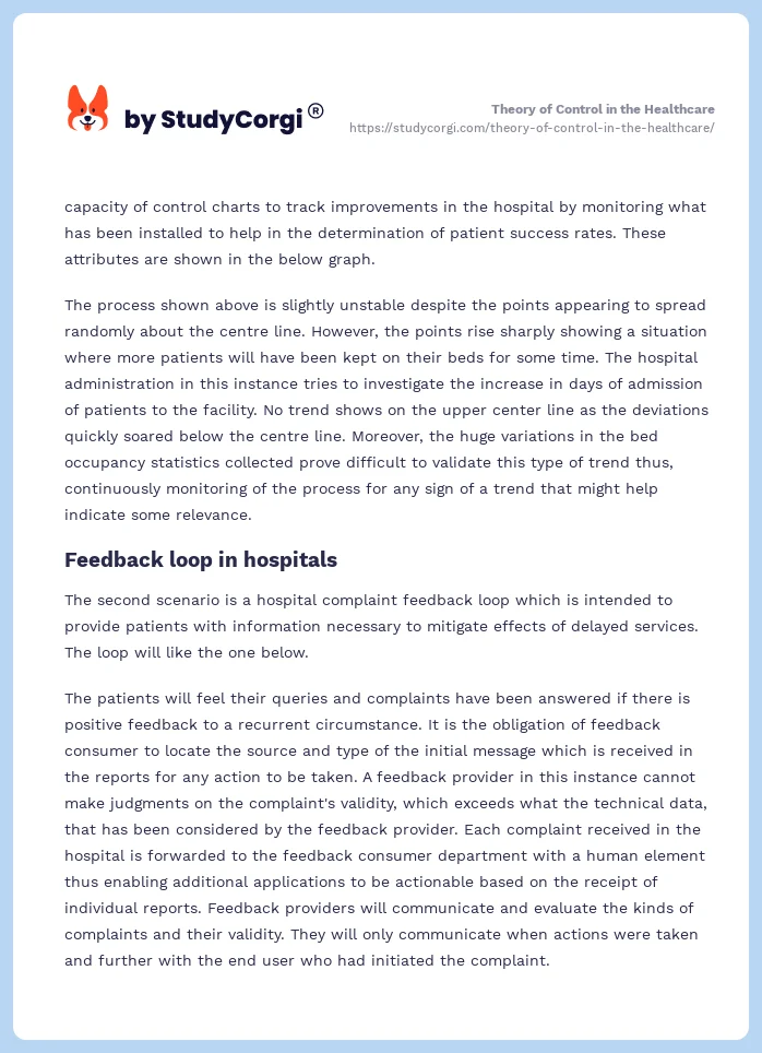 Theory of Control in the Healthcare. Page 2