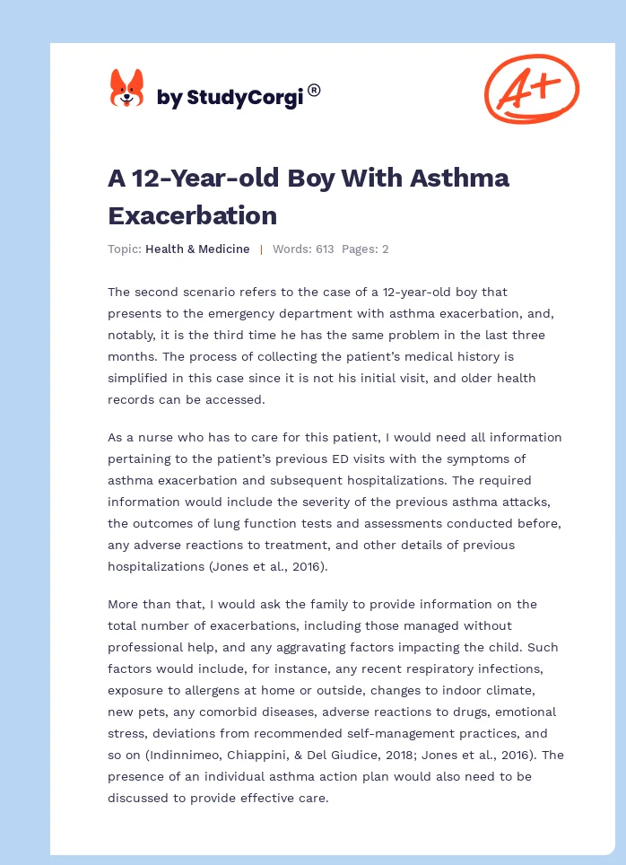 A 12-Year-old Boy With Asthma Exacerbation. Page 1