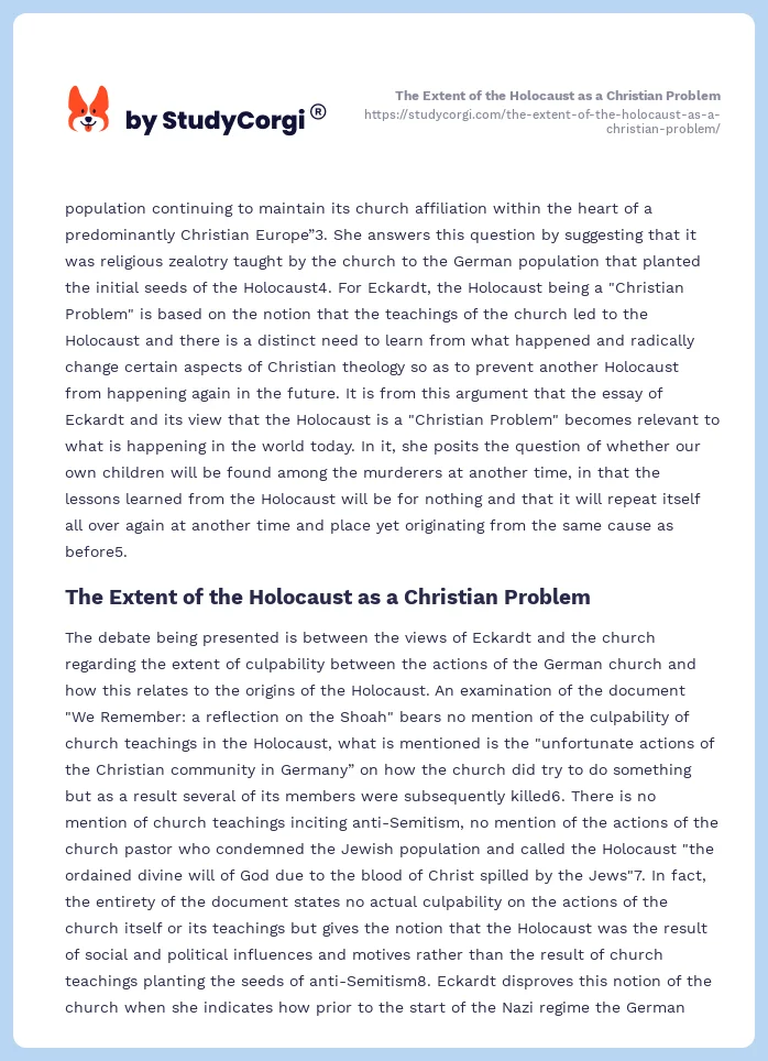 The Extent of the Holocaust as a Christian Problem. Page 2