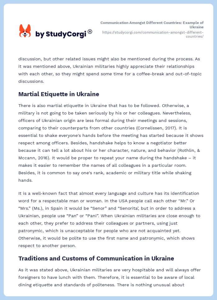 Communication Amongst Different Countries: Example of Ukraine. Page 2