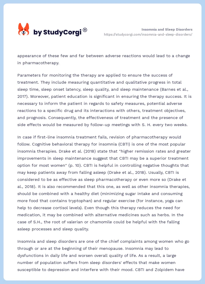 Insomnia and Sleep Disorders. Page 2