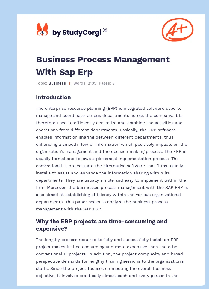 Business Process Management With Sap Erp. Page 1