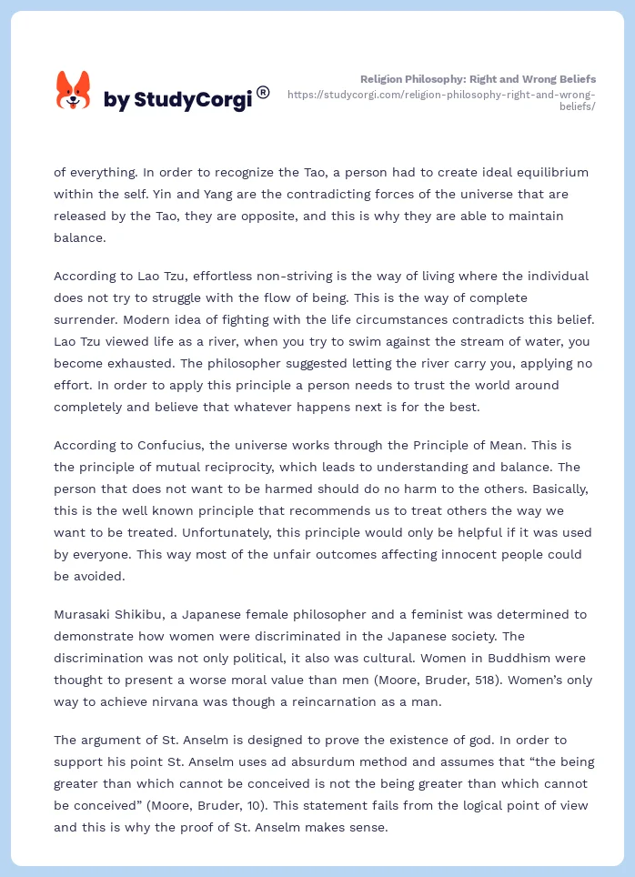 Religion Philosophy: Right and Wrong Beliefs. Page 2