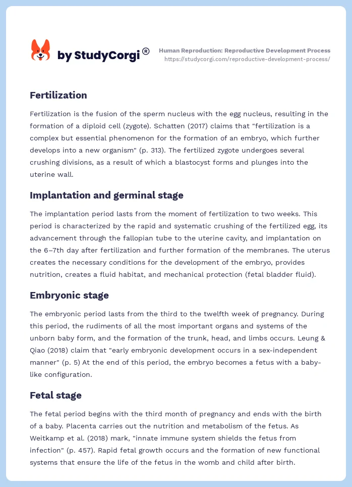 Human Reproduction: Reproductive Development Process. Page 2