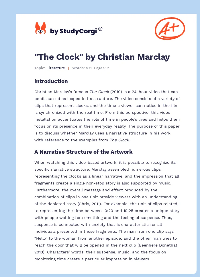"The Clock" by Christian Marclay. Page 1