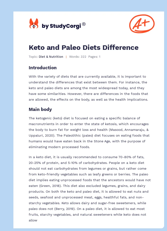 Keto and Paleo Diets Difference. Page 1