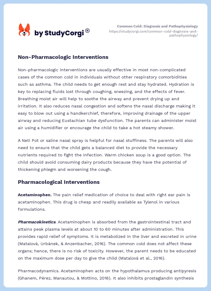Common Cold: Diagnosis and Pathophysiology. Page 2