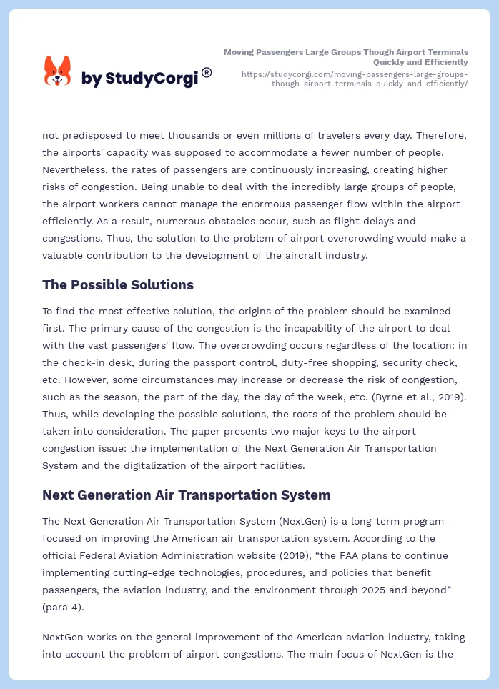 Moving Passengers Large Groups Though Airport Terminals Quickly and Efficiently. Page 2