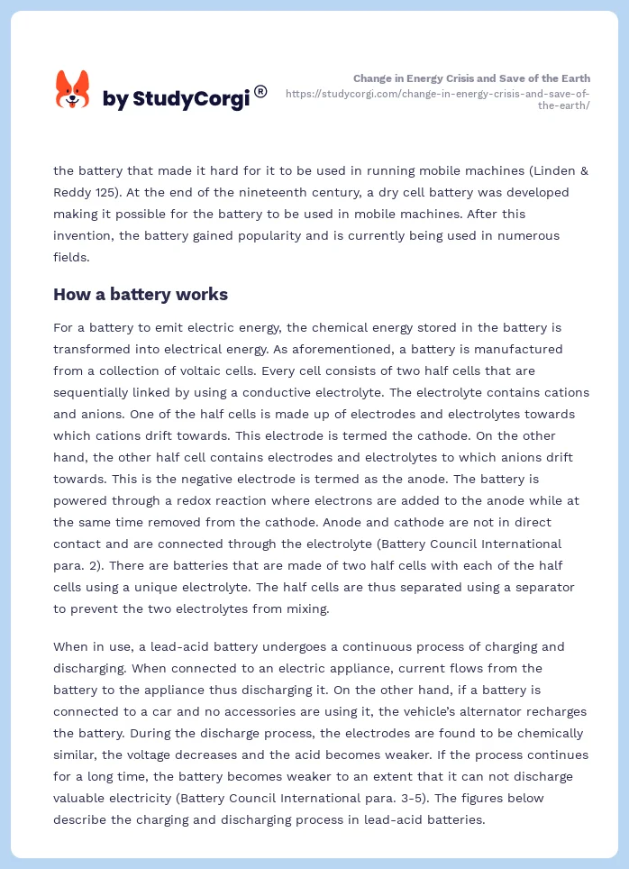 Change in Energy Crisis and Save of the Earth. Page 2