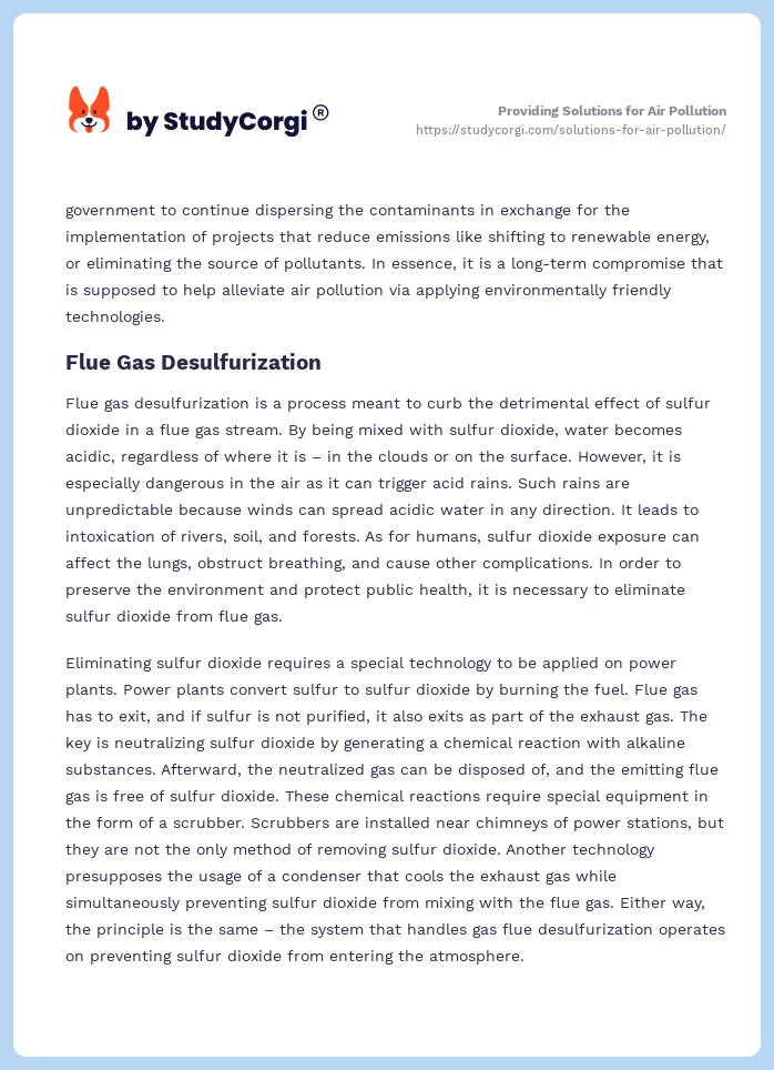 Providing Solutions for Air Pollution. Page 2