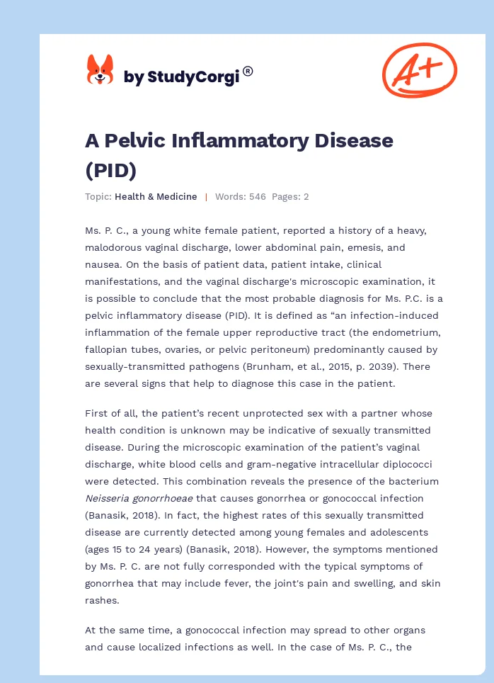 A Pelvic Inflammatory Disease (PID). Page 1