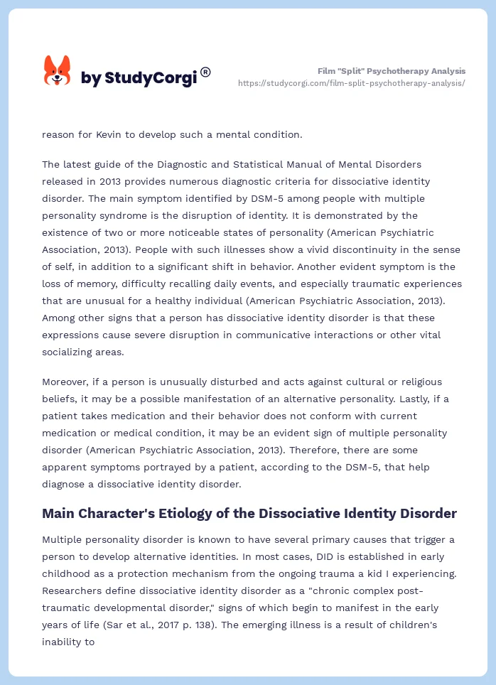 Film "Split" Psychotherapy Analysis. Page 2