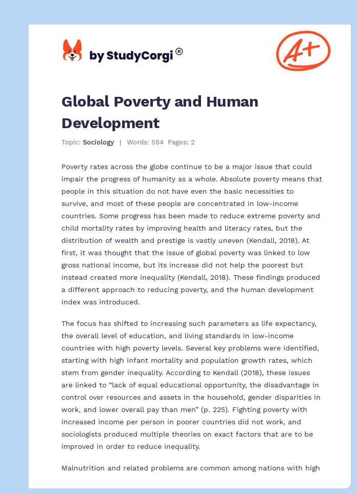 Global Poverty and Human Development. Page 1