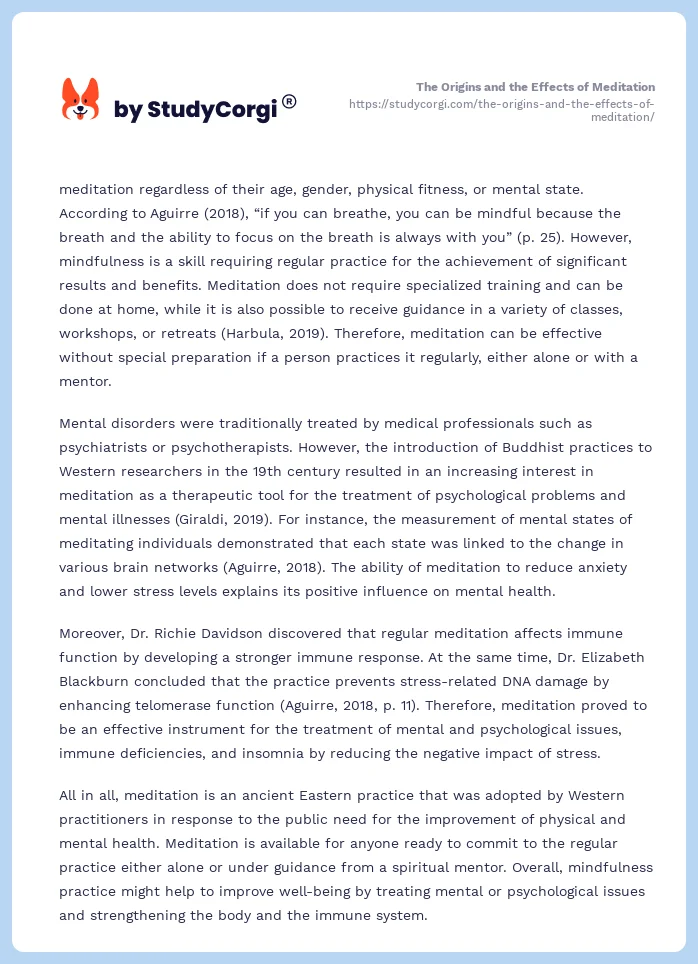 The Origins and the Effects of Meditation. Page 2