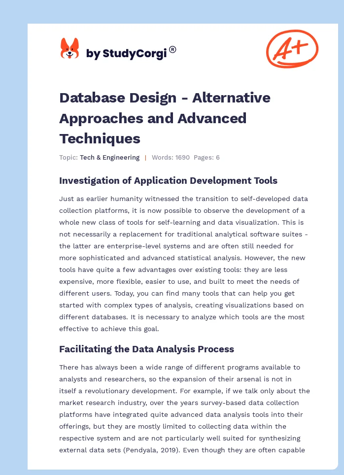 Database Design - Alternative Approaches and Advanced Techniques. Page 1