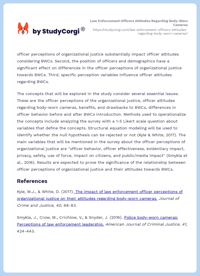 Law Enforcement Officers Attitudes Regarding Body-Worn Cameras. Page 2