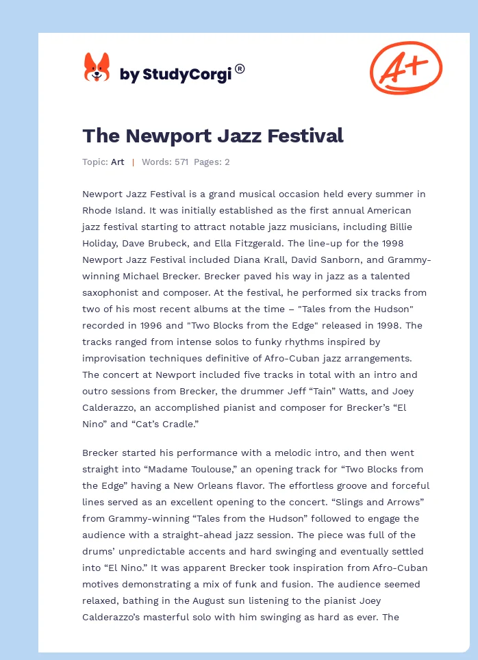 The Newport Jazz Festival. Page 1