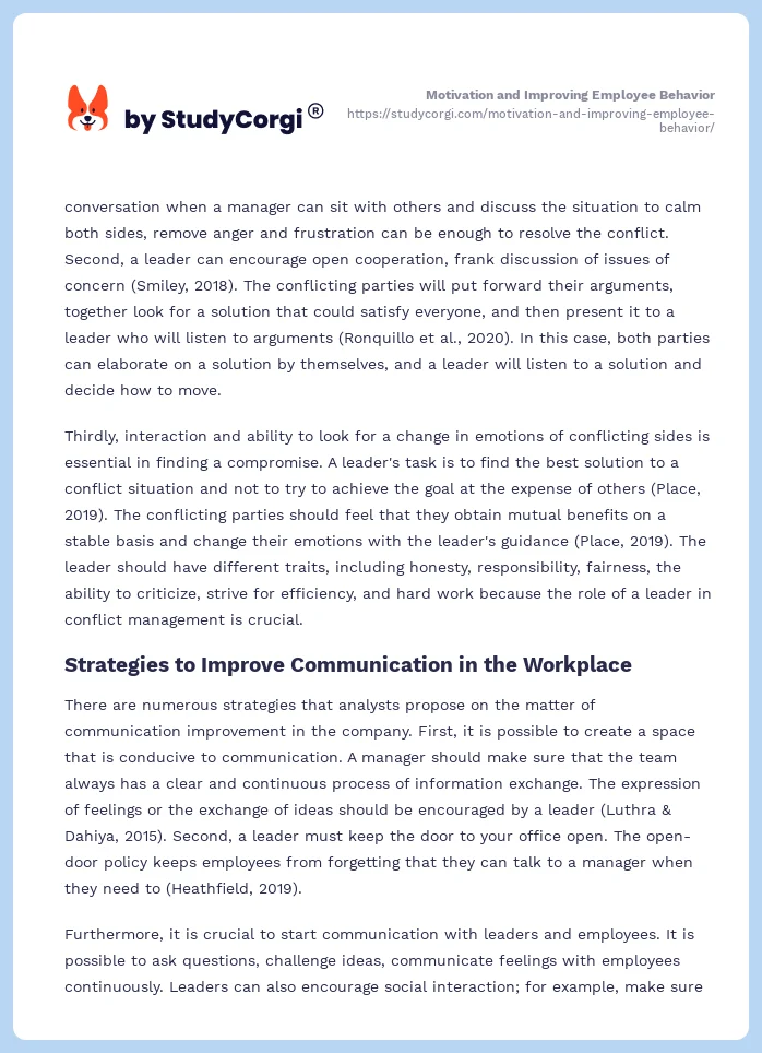 Motivation and Improving Employee Behavior. Page 2