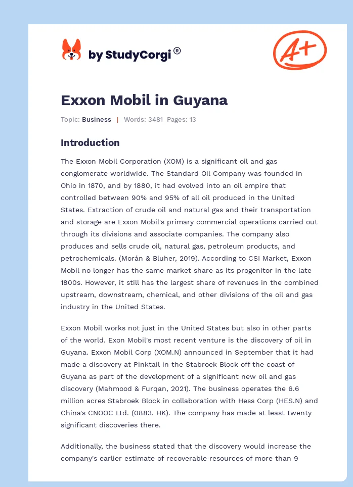 Exxon Mobil in Guyana. Page 1