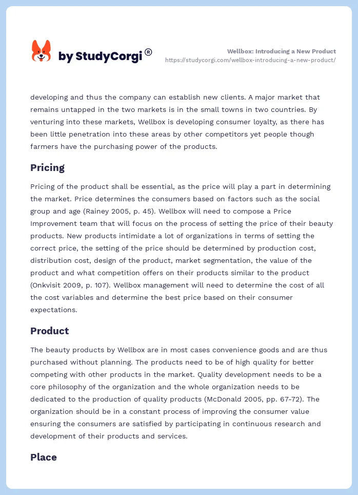 Wellbox: Introducing a New Product. Page 2