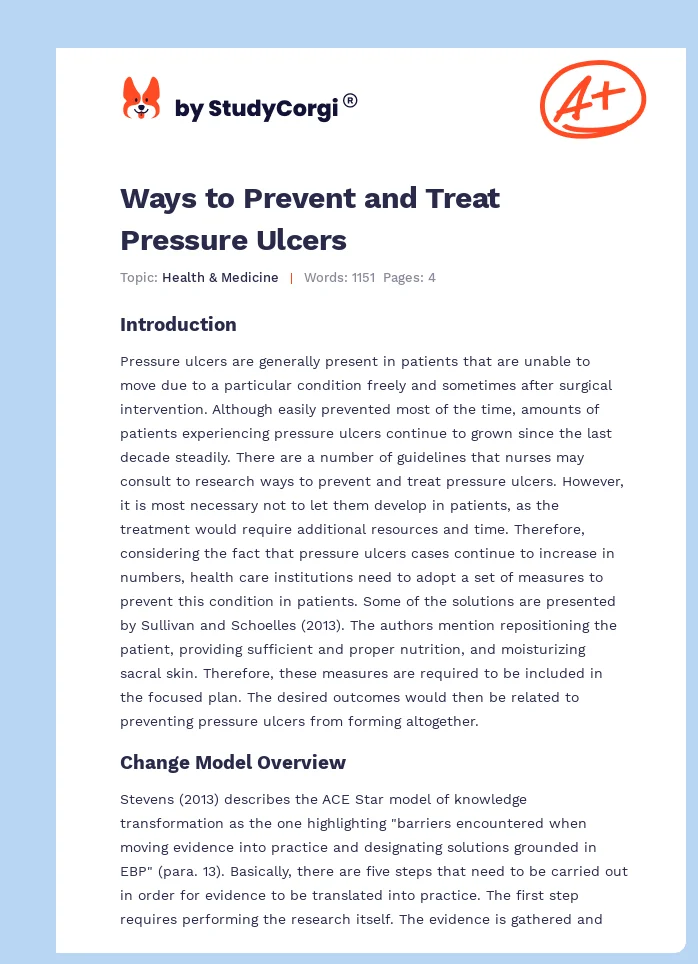 Ways to Prevent and Treat Pressure Ulcers. Page 1